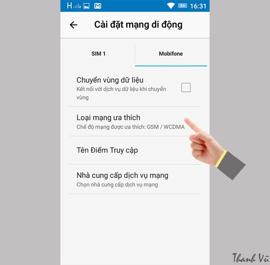 Huong dan chuyen che do mang 2G, 3G 4